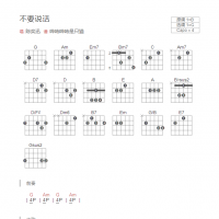 不要说话吉他谱和弦版 陈奕迅