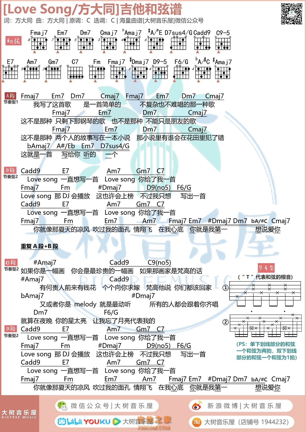 方大同 - 特别的人(弦木吉他简单弹吉他:第65期) [简单 方大同 弹唱 教学] 吉他谱