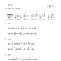 往后余生吉他谱C调和弦版 马良