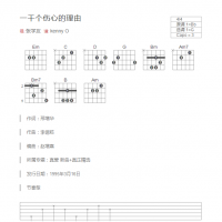 一千个伤心的理由吉他谱和弦版 张学友