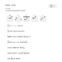 Dear John吉他谱C调和弦版 比莉