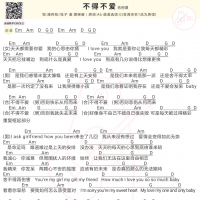 潘玮柏&弦子《不得不爱》吉他谱 白熊音乐