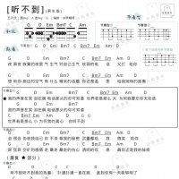 [男生版]梁静茹&五月天《听不到》尤克里里弹唱谱 白熊音乐 ...