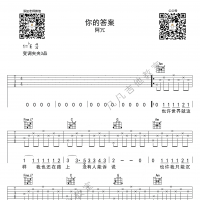「吉他弹唱入门系列教程」第三十八集-「你的答案」阿冗，免费教学，吉他谱 ...