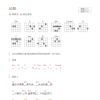 记得吉他谱G调和弦版 林俊杰
