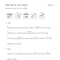 Take Me To Your Heart吉他谱F调和弦版 Michael Learns To Rock