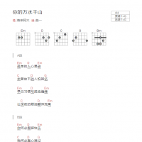 你的万水千山吉他谱G调和弦版 海来阿木