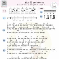 周杰伦《发如雪》尤克里里弹唱谱及教学视频  白熊音乐