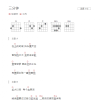 三分钟吉他谱G调和弦版 任贤齐