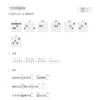 123我爱你吉他谱C调和弦版 新乐尘符