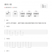[原版]春风十里吉他谱和弦版 鹿先森乐队