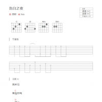 告白之夜吉他谱C调和弦版 西彬