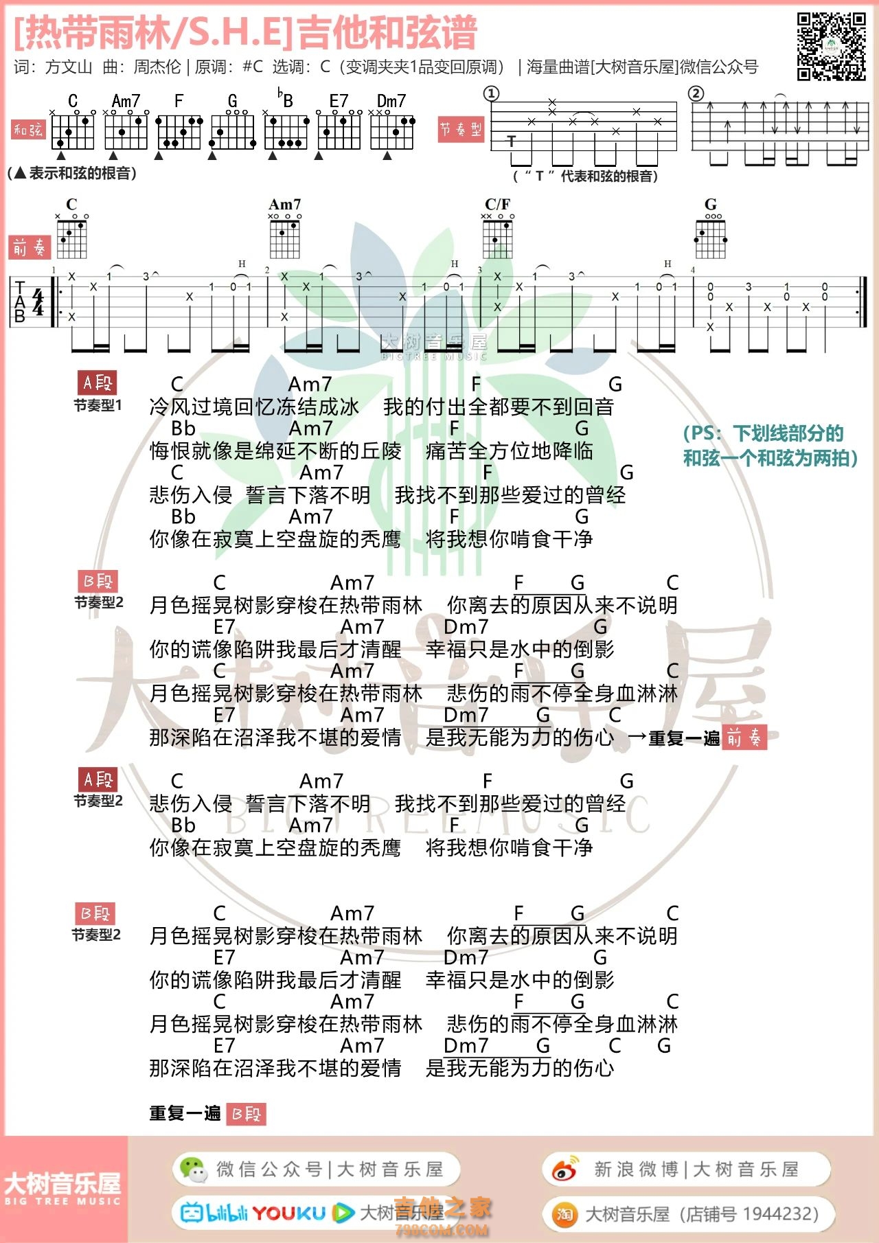 淋雨一直走吉他谱_Hermanni Kovalainen,Ilanguaq Lumholt,Henrik Tala_C调指弹 - 吉他世界