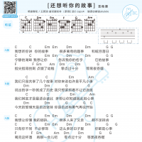 谢春花&王碧浪《还想听你的故事》吉他弹唱谱 白熊音乐