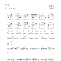 红豆吉他谱和弦版 王菲