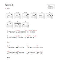 爱很简单吉他谱C调和弦版 陶喆