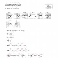 寂寞是因为思念谁吉他谱和弦版 景岗山