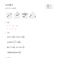 去年夏天吉他谱和弦版 王大毛