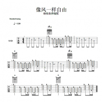 像风一样自由吉他SOLO谱 晓锐指弹吉他