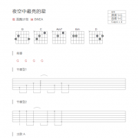 夜空中最亮的星吉他谱G调和弦版 逃跑计划