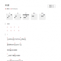 阿婆吉他谱C调和弦版 莫染