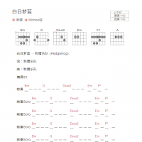 白日梦蓝吉他谱D调和弦版 刺猬