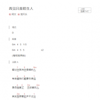 再见只是陌生人吉他谱C调和弦版 阿文