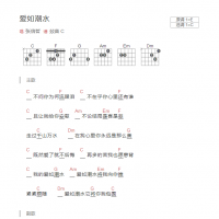 爱如潮水吉他谱和弦版 张信哲