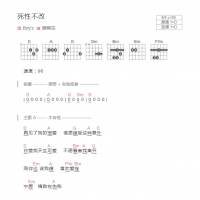 死性不改吉他谱D调和弦版 Boy'z