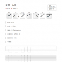 [经典歌曲]爱你一万年吉他谱和弦版 伍佰
