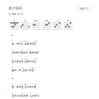 浪子闲话吉他谱C调和弦版 花瞳