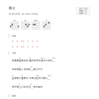 静止吉他谱G调和弦版 花儿乐队