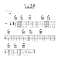 用力活着吉他SOLO谱 晓锐指弹吉他