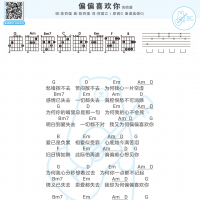 [男生版]陈百强《偏偏喜欢你》吉他弹唱谱 白熊音乐