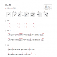 美人鱼吉他谱和弦版 林俊杰