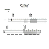 everyday吉他SOLO谱 晓锐指弹吉他