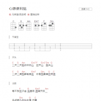 心愿便利贴吉他谱C调和弦版 元若蓝/吴忠明