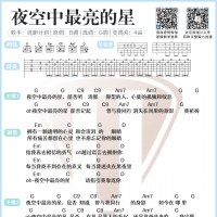 夜空中最亮的星吉他TXT谱 山山吉他