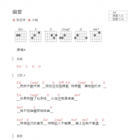 偏爱吉他谱和弦版 张芸京