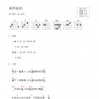 涛声依旧吉他谱和弦版 毛宁