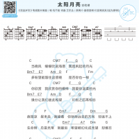 [流金岁月片尾曲]毛不易《太阳月亮》吉他弹唱谱 白熊音乐