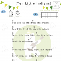 [经典英文儿歌]《Ten Little Indians》尤克里里谱及教学视频 白熊音乐 ...