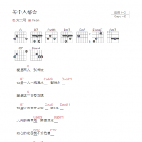 每个人都会吉他谱和弦版 方大同