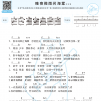 镜予歌/喧笑/陈亦洺《晚夜微雨问海棠》吉他弹唱谱 白熊音乐 ...