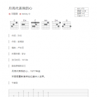 月亮代表我的心吉他谱和弦版 邓丽君