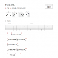 昨天的太阳吉他谱G调和弦版 齐秦