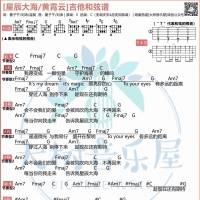 黄霄云《星辰大海》吉他弹唱谱 大树音乐屋
