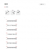 嘀嗒吉他谱F调和弦版 侃侃