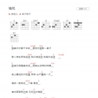 [男生版]墙纸吉他谱C调和弦版 容祖儿