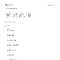 飘向北方吉他谱G调和弦版 尤长靖/那吾克热